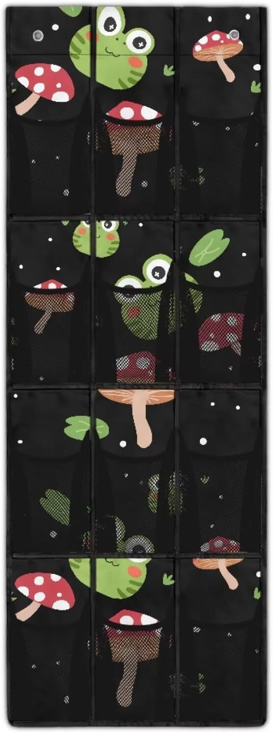 Frog Mushroom Over The Door Shoe Storage,Back of Door Shoe Organizer,Hanging Garage Storage Rack,Hanging Shoe Organizer,Classroom Headphone Storage,Over The Door Shoe Organizer
