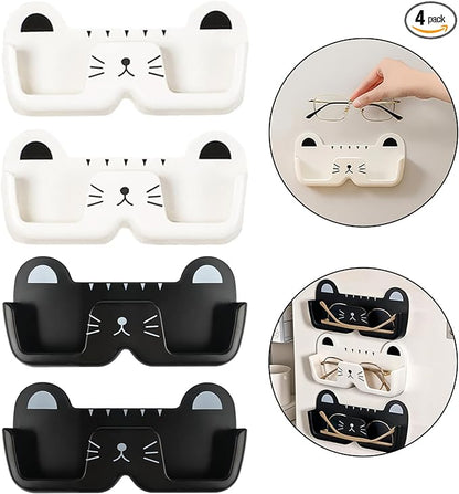 Nokiils 4 Pack Sunglass Organizer, Cat-shaped Sunglasses Holder, Glasses Organizer for Entryway, Living Room, Bedroom, Bathroom