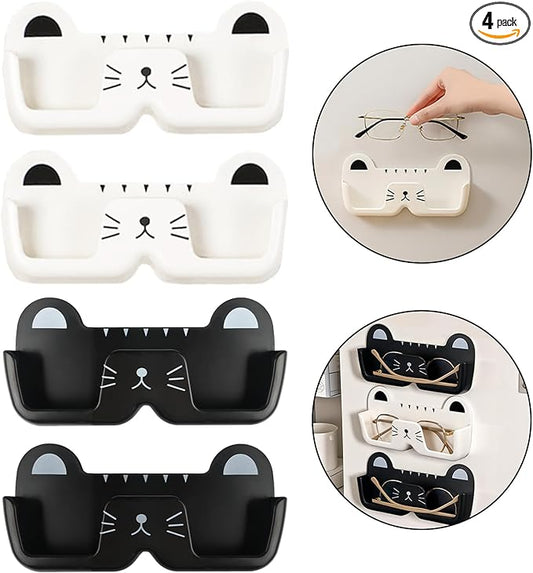 Nokiils 4 Pack Sunglass Organizer, Cat-shaped Sunglasses Holder, Glasses Organizer for Entryway, Living Room, Bedroom, Bathroom