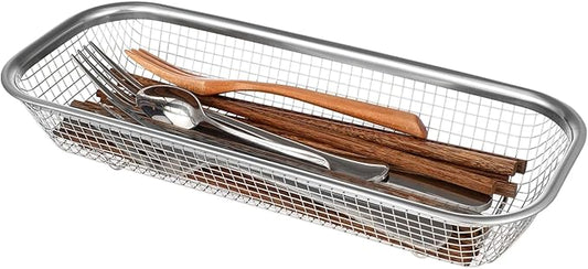 Cabilock Stainless Steel Utensil Drying Rack: Utensils Drawer Organizer - Dishwasher Silverware Drainer Basket, Chopsticks Spoons Forks Knifes Cutlery Storage for Kitchen Counter