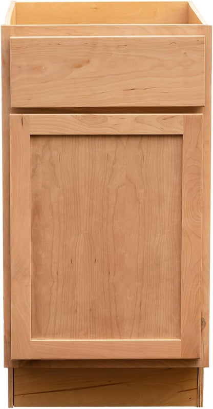 Quicklock RTA (Ready-to-Assemble) | Base Kitchen Cabinets - Shaker Style | Made in America (Raw Cherry, 24" Wx34.5 Hx24 D 4 Drawer)