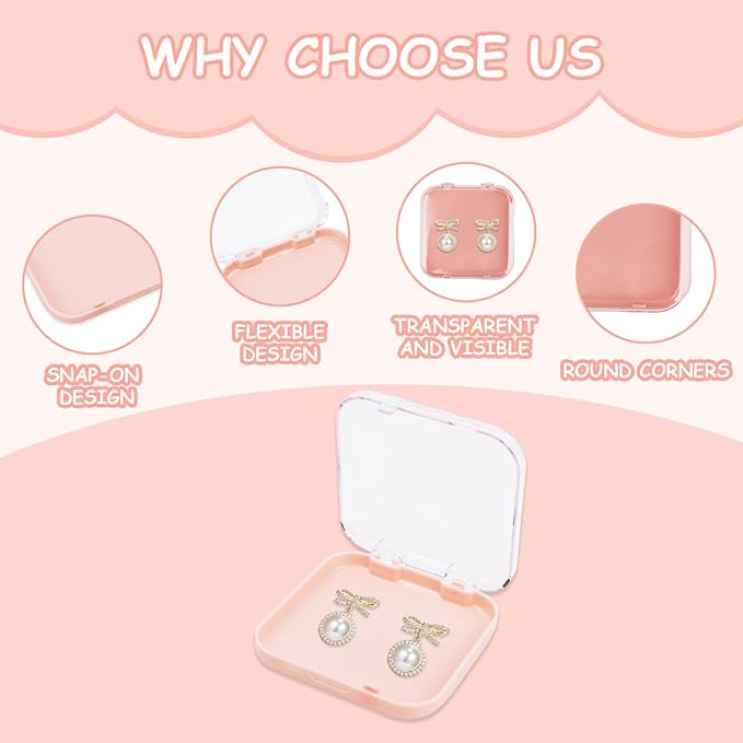 LOGJAM 16 Press On Nail Packaging Boxes, 3 Inch Acrylic Fake Nail Storage Display Case Containers with 72 Adhesive Nail Tapes for Nail Salon Supplies Nail Art