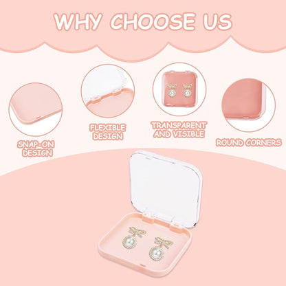 LOGJAM 16 Press On Nail Packaging Boxes, 3 Inch Acrylic Fake Nail Storage Display Case Containers with 72 Adhesive Nail Tapes for Nail Salon Supplies Nail Art