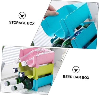 Cabilock 3pcs Stackable Refrigerator Drink Organizer Beer Can Storage Box for Kitchen