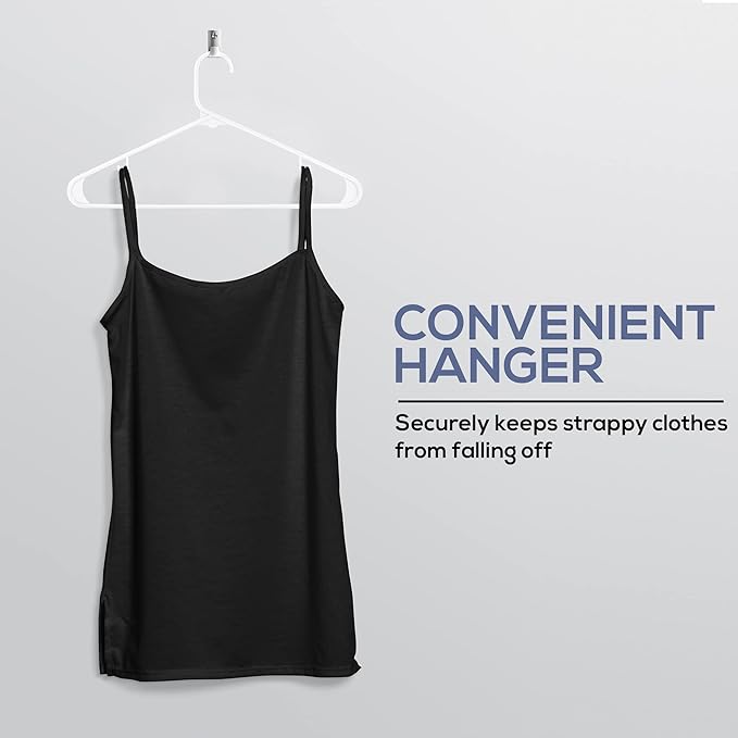 Utopia Home Plastic Hangers 200 Pack - Space Saving Clothes Hanger - Durable & Strong Closet Organizers and Storage with Built-in Strap Hooks - Essential for Shirts, Pants, Skirts & Coats (White)