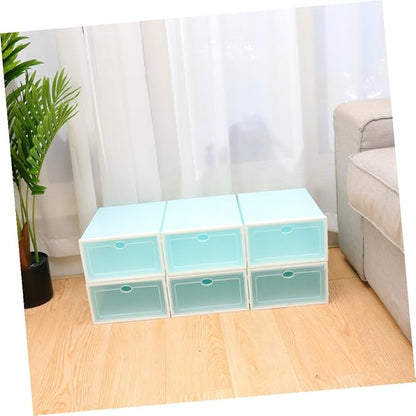 6pcs Shoe Organizer Space Saver Thicken Shoe Boxes Storage Bin Lids for Closet and Entryway