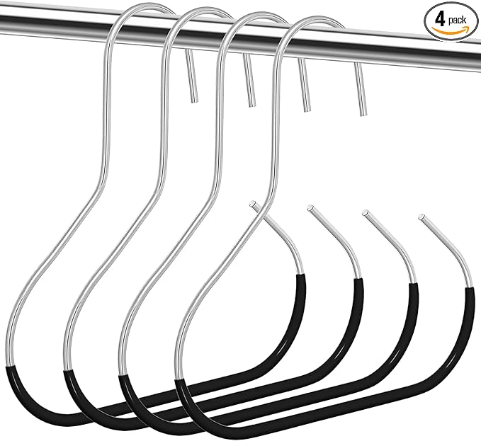 4 PCS Hat Organizer for Baseball Caps, Black Hat Storage Hook Stainless Steel Hat Hangers for Closet Hat Rack Hat Holder for Baseball Caps Cap Organizer for Cap Tank Top Belt Tie Purse Bra
