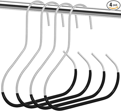 4 PCS Hat Organizer for Baseball Caps, Black Hat Storage Hook Stainless Steel Hat Hangers for Closet Hat Rack Hat Holder for Baseball Caps Cap Organizer for Cap Tank Top Belt Tie Purse Bra