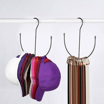 LOGJAM 3 Pack Belt Hanger for Closet, Metal Hat Hanger, Belt Organizer for Ties, Scarves, Camisoles, Hats, Shoes