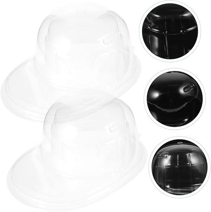 Alipis 2 Pcs Portable Baseball Cap Storage Box, Plastic Hat Shaper Travel Case, 12.59X9.25X9.84 Inch, Transparent Cap Holder for Display and Protection