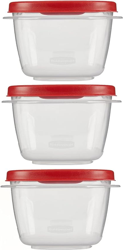 Rubber maid Food Storage Containers Two Cup Food Storage Containers 7 Piece Set, Easy Find Lids, 3 Containers, 3 Lids Chalk Pen And Chalk Labels