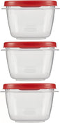 Rubber maid Food Storage Containers Two Cup Food Storage Containers 7 Piece Set, Easy Find Lids, 3 Containers, 3 Lids Chalk Pen And Chalk Labels