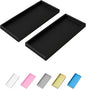 Vanity and Bathroom Tray, 11.8" ABS Countertop Organizer,Waterproof Vanity Tray for Toilet Tank,Perfume,Soap,Keys,Bathroom Accessories,Kitchen and Bath Trays,Non Slip Small Trays,Black,2 Pack