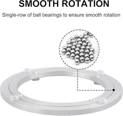3 Pack 8 Inch Aluminium Alloy Turntable Bearing, Heavy Duty Swivel Turntable Lazy Susan for Round Dining Table, 8" Smooth Swivel Turntables for Lazy Susan Dining Table?Silver