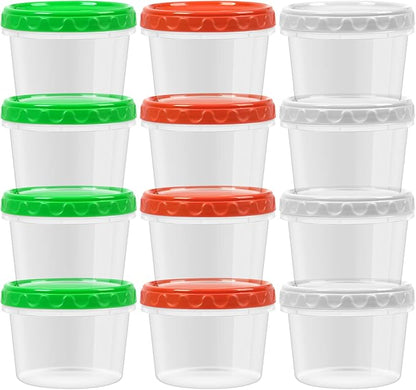 EONJOE 16 oz Plastic Freezer Containers with Lids 2 Cup Food Storage Container BPA Free Stackable Airtight Dishwasher Safe,12 Pack