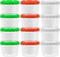 EONJOE 16 oz Plastic Freezer Containers with Lids 2 Cup Food Storage Container BPA Free Stackable Airtight Dishwasher Safe,12 Pack