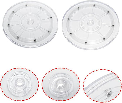 1 Pcs Clear 9 inch Acrylic Lazy Susan Rotating Turntable Organizer Bearings - Round Swivel Plate for Spice Rack, Table, Cake, Kitchen Pantry