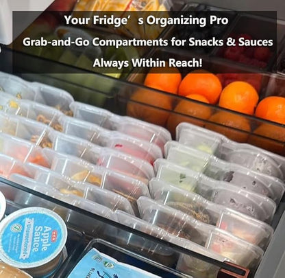12 Sets Reusable Snack Containers Double Compartment Snackle Box Container with Lids - Leak-Proof BPA-Free Food Storage, Condiments Portion Control Dip Cups for Kids School Lunches, Meal Prep, Takeout