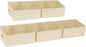 DIMJ Closet Storage Bins, 5 Pack Storage Baskets for Shelves, Foldable Closet Organizer with Handle, Linen Closet Organizers and Storage for Clothes, Toys, Towel, Books (Beige)