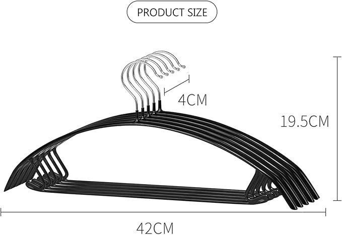 Contour Metal No Bumps Hanger - Suit, Coat & Sweater Hanger (Pack of 20, Black)