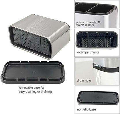 WAHSAN Flatware Caddy Stainless Steel Cutlery Holder Organizer, 7 L X 3.4 W X 5 H