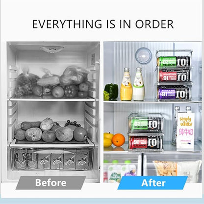 Xicennego Large Stackable Soda Can Organizer for Refrigerator, Fridge Can Organizer Dispenser for Tall Cans of 500ml/17oz, Beverage Can Holder for Refrigerator, Pantry, Cupboard