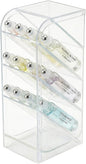 4-Tier Acrylic Rollerball Perfume Organizer, 45° Slanted Perfume Holder, Transparent ScentBird & Travel Size Perfume Sample Storage Case(1 pack)