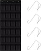 Over the Door Shoe Organizer, 24 Large Breathable Mesh Pockets, Hanging Storage Holder, Hanging Shoe Organizer(Black)