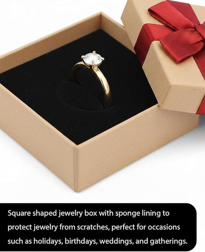 Rocutus Jewelry Gift Boxes for Necklace, Earring, Ring - Cotton Filled Cardboard Paper Jewelry Box Gift Cases for Wedding, 12 Pack Engagement, Gift Packaging, Luxury Jewelry Box, Ring Box (Kraft)