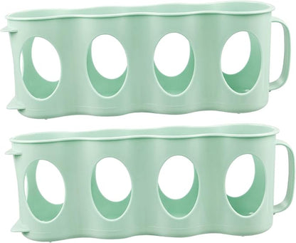 Holibanna 2pcs Hand Pull Beverage Can Organizer Section Plastic Storage Box Can Dispenser for Refrigerator Pantry and Kitchen Countertops Space-saving Design