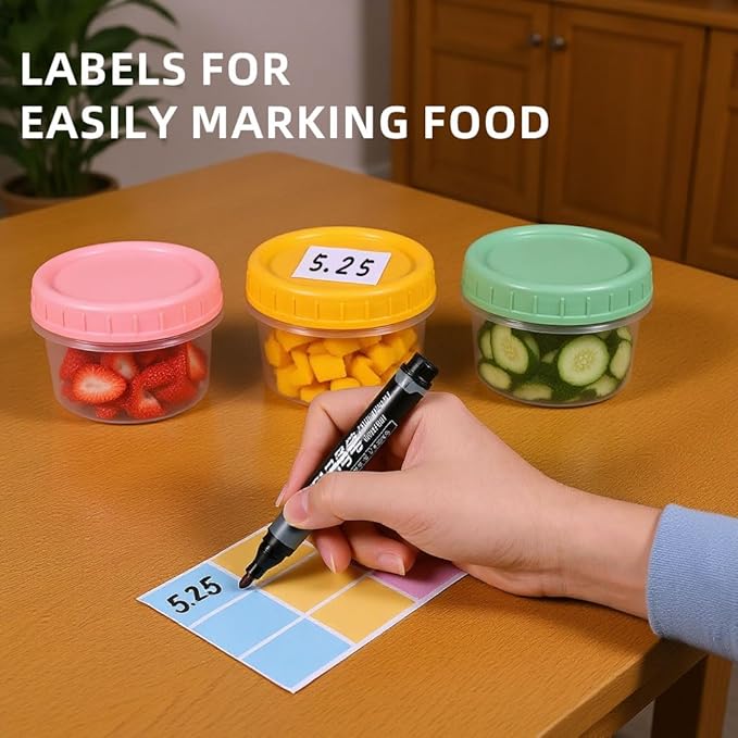 Food Storage Containers - 12 Pack 6.8 oz Freezer Storage Containers with Twist Top Lids, Leakproof, BPA Free, Microwave & Dishwasher Safe Takeout Container - Ideal for Soup and More