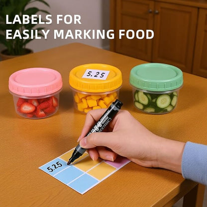 Food Storage Containers 12 Pack 5.4 oz Freezer Storage Containers with Twist Top Lids, Leakproof, BPA Free, Microwave & Dishwasher Safe Takeout Container - Ideal for Soup and More