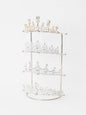 Byken 4 Tier Crown Holder,Tiara Organizer,.Golden Bridal Headdress Display Stand for Selling,Headband Ear Crown Storage Tower,Jewelry Holder for Girls Wedding Home Shop Store (Silver)