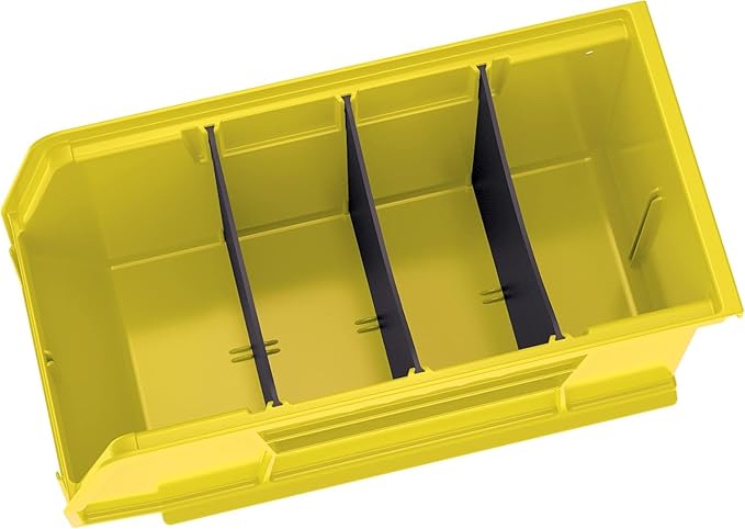 Akro-Mils 30230 AkroBins Plastic Storage Bins, Space-Saving Stackable Bins for Garage, Pantry, Craft Organization, 11" x 5" x 5", Yellow, 12-Pack