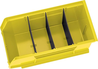 Akro-Mils 30230 AkroBins Plastic Storage Bins, Space-Saving Stackable Bins for Garage, Pantry, Craft Organization, 11" x 5" x 5", Yellow, 12-Pack