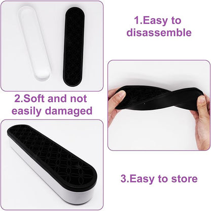 1Pcs Black Silicone Makeup Brush Holder Make Up Brush Holder Stand Makeup Brushes Storage for Painting Pen Brushes Nail Clippers Drill Pens Ruler Sewing Craft Tools