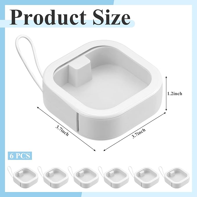 Kathfly 6 Pcs Hair Tie Organizer, Portable Bobby Pin Holder, Stackable Hair Accessories Holder for Travel, Cotton Swabs Dispenser, Jewelry Organizer Box(White)