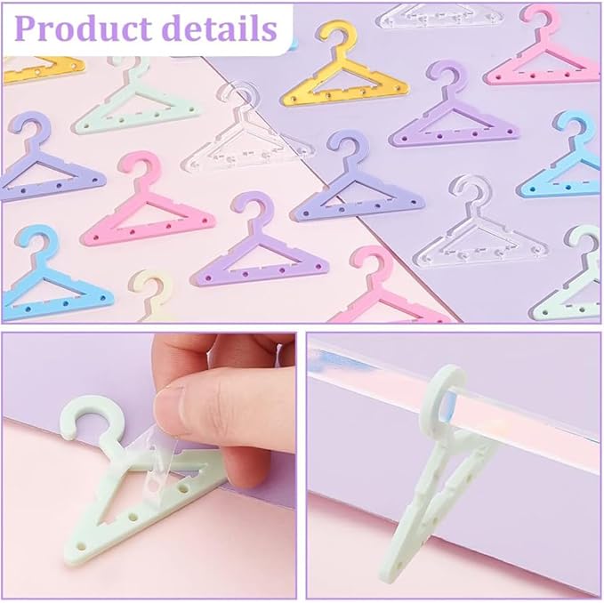 PH PandaHall 42pcs Clothes Hanger Earring Holder Necklace Mini Hanger Rack Jewelry Display Dangle Earring Hanging Organizer Acrylic Ear Studs Display Rack for Retail Show Personal Exhibition