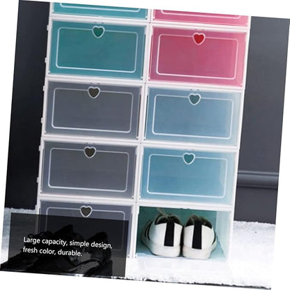 ULTECHNOVO 6pcs Shoe Box Storage Box Capacity Sandal Storage Organizer Easy to View Plastic Case