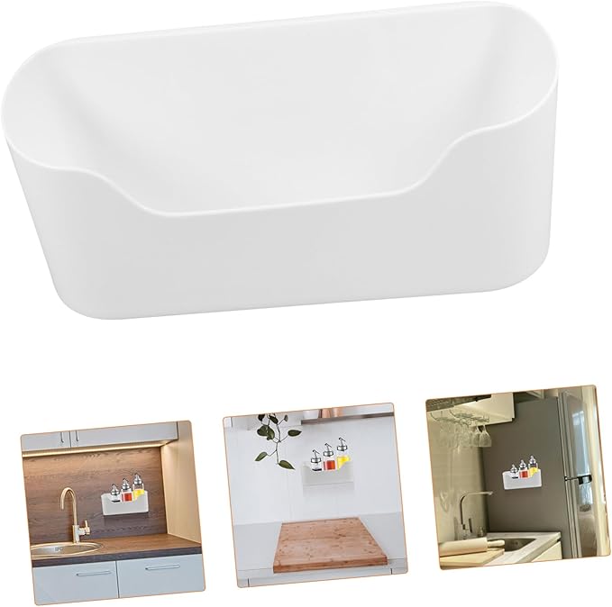 2pcs Adhesive Wall Mounted Cabinet Door Organizer Sturdy Storage Box for Kitchen and Bathroom Versatile Makeup and Sundries Holder No Drilling Required
