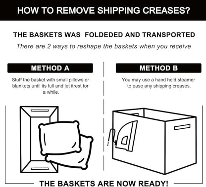 OIAHOMY 3 Pack Storage Baskets for Organizing, Woven Cotton Rope Basket for Shelves, Closet Organizer Bins with Handles, Rectangle Toy Organization, 13.78''×9.84''×5.5'', Brown & White