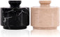 MARBLOUS KRAFTS Marble Salt Cellar 3" Black Zebra and Verona Flaky Salt Bowl & Pepper with Lid, Home Storage and Modern Sugar Containers