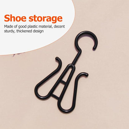 ABOOFAN 20 Pieces Plastic Shoe Storage Hooks Hanging Organizer Racks Multi-functional Shoe Drying Hangers for Home Closet and Entryway, Black and White Set