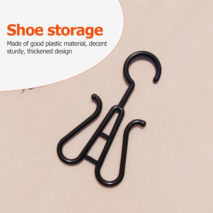 ARTIBETTER 20pcs Shoe Hanging Hooks and Plastic Shoe Organizers for Household Use Multi-functional Drying and Storage Racks with Black and White Hooks for Closet and Entryway