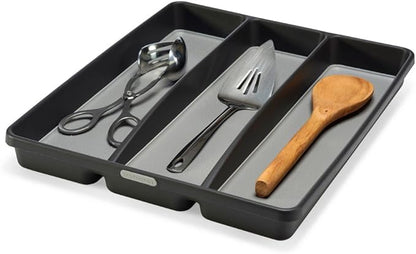 madesmart Classic Utensil Tray - Granite | CLASSIC COLLECTION | 3-Compartments | Kitchen Organizer | Non-slip Lining and Rubber Feet | Easy to Clean | BPA-Free Large