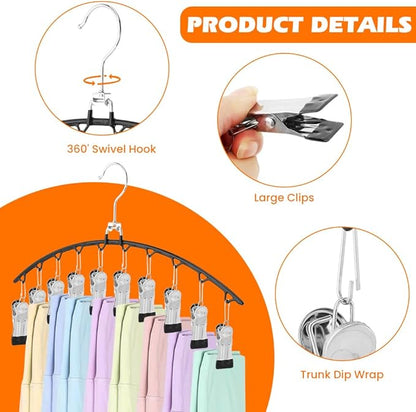 2 Pack Legging Organizer and Bra Hanger,2 in 1 Space Saving Hangers Max 30 Leggings & Bras Capacity for Closet Organizers and Storage,Metal Yoga Pant Hangers and Foldable Wood Tank Top Hanger
