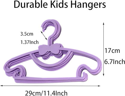 YYaaloa 60pcs Kids Clothes Hangers - Baby & Toddler Plastic Hangers (Purple, Very Durable)