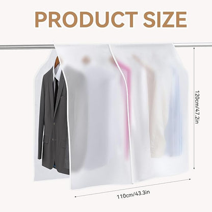Clothing Rack Covers Hanging Clothes Dust Covers Garment Bag Organizer Storage Waterproof Hanger Protector Clear Clothes Shoulder Rack Cover Suit Coat Dress Closet Dustproof Cover, 43.3 x 47.2 in