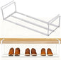 Ihomepark Expandable Shoe Rack Organizer, Adjustable Metal Shoe Rack for Closets & Entryways, Under Cabinet Shelf for Shoe or Clothing Storage, White
