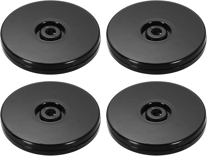 uxcell 4Pack Acrylic Lazy Susan Turntable, 3" Spinner Lazy Susan Turntable Organizer, Acrylic Ball Bearing Rotating Tray for Pantry Spice Rack Decorating, Black